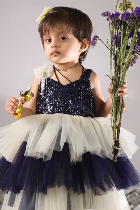 Shop_Casa Ninos_Off White Net Sequins Layered Embroidered Dress _Online_at_Aza_Fashions