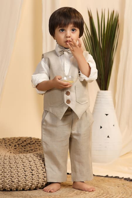 CASA NINOS Linen Jacket Trouser Set 