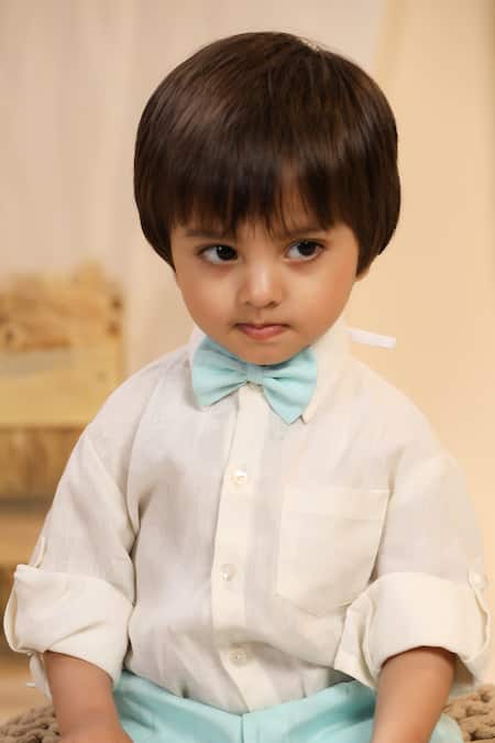 Casa Ninos_Green Linen Shirt And Trouser Set _at_Aza_Fashions