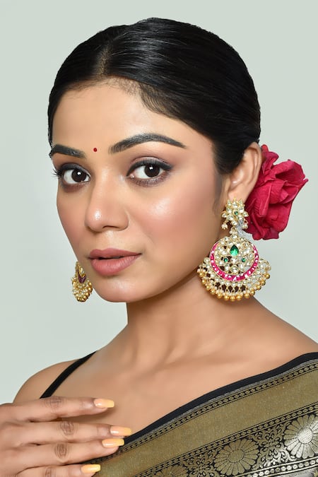 Vivinia By Vidhi Mehra Kundan Polki Embellished Chandbalis 