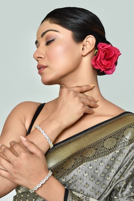 Vivinia By Vidhi Mehra Gold Plated Imitation Diamonds Studded Zircon Bangles - Set Of 2 