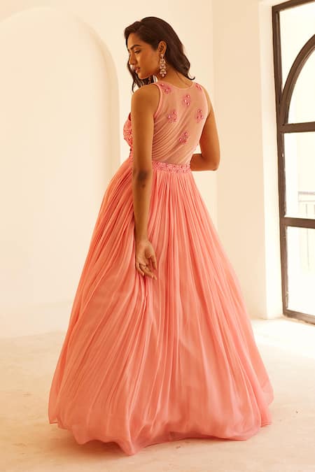 Sonal Pasrija Cutdana Embellished Yoke Anarkali With Dupatta 