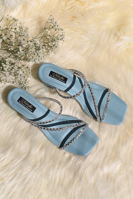 Rhinestone Strappy Heeled Sandals,Womens Chunky Block High Heels,Flip Flops Ankle  Strap Pumps,Square Open Toe Heels,Thong Dress Shoes (Color : Blue, Size :  EU(CN)43/US12): Buy Online at Best Price in UAE - Amazon.ae