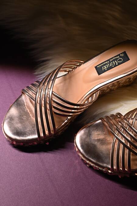 Buy Miraki Pink Sequin Embellished Wedges Online at Aza Fashions Buy_Miraki_Pink Sequin Embellished Wedges _Online_at_Aza_Fashions