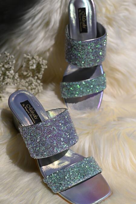 Iridescent hot sale block heels