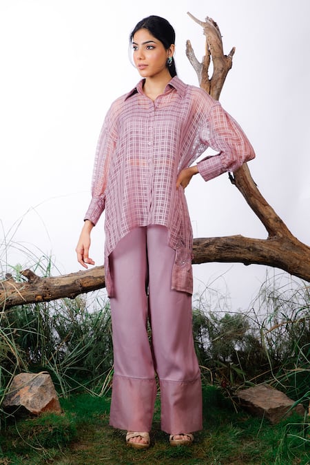 OMANA BY RANJANA BOTHRA Applique Embroidered Shirt & Pant Set 