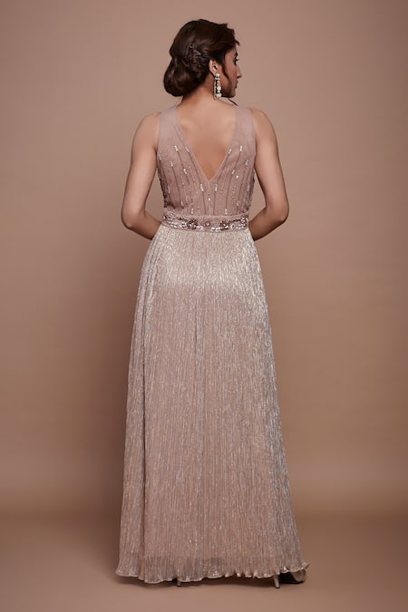 Vyasa By Urvi Hand Embroidered Cocktail Gown 