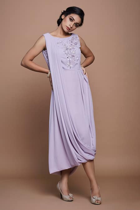 Vyasa by Urvi Hand Embroidered & Draped Dress 