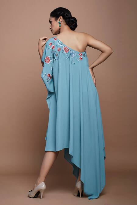 One Shoulder Lavender High Low Satin Prom Dresses with Pockets FD1543 –  Viniodress