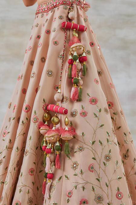 Studio Bagechaa_Pink Silk, Chanderi Gota Patti, Mirrors, Haar Shringar Embellished Lehenga Set_at_Aza_Fashions