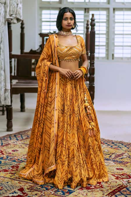 Studio Bagechaa Chevron Print Lehenga Set 