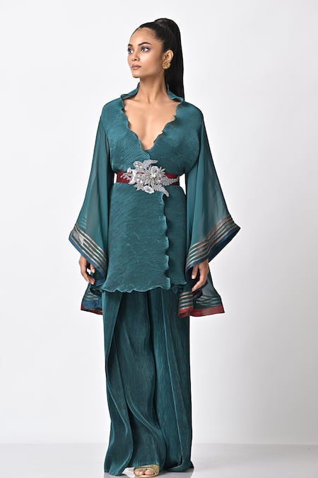 Kiran Uttam Ghosh Pleated Wide-Legged Pant 