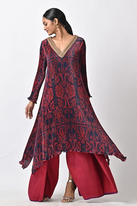 Kiran Uttam Ghosh Abtract Pattern Kaftan 