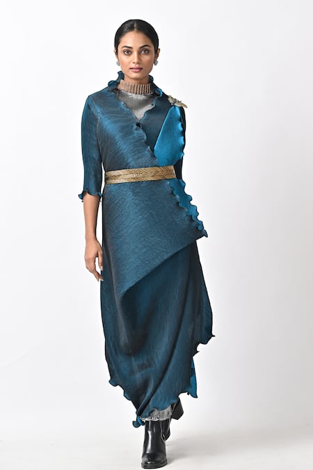 Kiran Uttam Ghosh Abstract Print Wrap Dress 