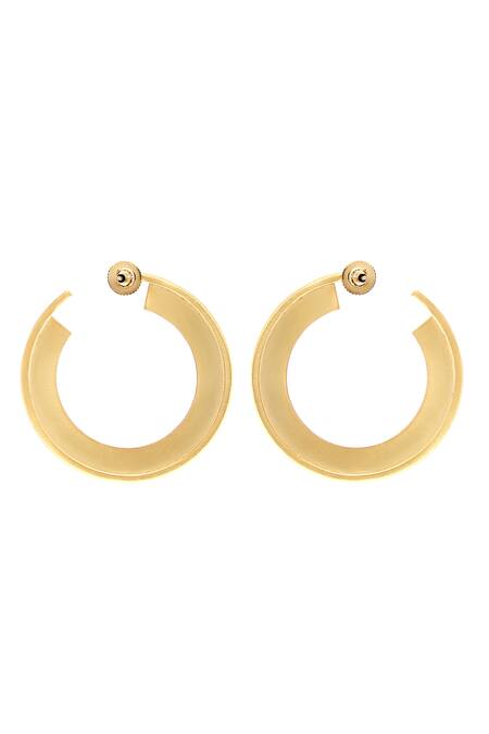 Buy Zohra Beige Arianna Circle Hoops Online at Aza Fashions Buy_Zohra_Beige Arianna Circle Hoops _Online_at_Aza_Fashions