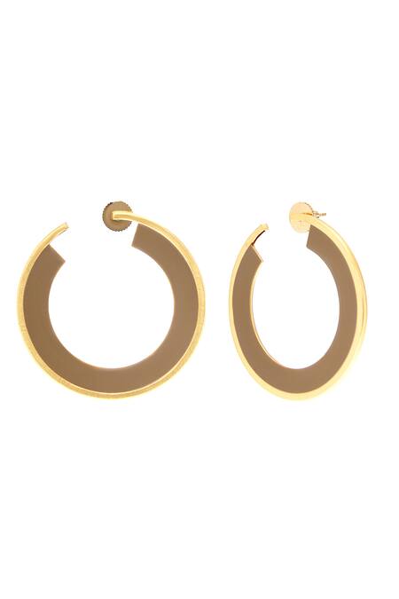 Shop Zohra Beige Arianna Circle Hoops Online at Aza Fashions Shop_Zohra_Beige Arianna Circle Hoops _Online_at_Aza_Fashions