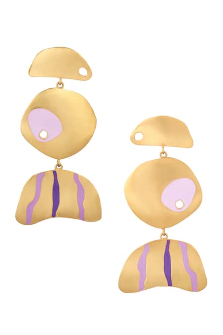 Zohra Bianca Abstract Pattern Earrings 