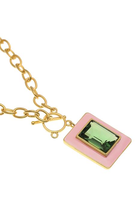 Buy Zohra Pink Camilla Amethyst Embellished Necklace Online at Aza Fashions Buy_Zohra_Pink Camilla Amethyst Embellished Necklace _Online_at_Aza_Fashions