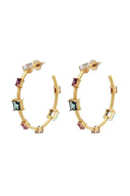 Zohra Eleonora Embellished Hoops 