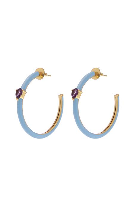 Zohra Elisa Embellished Hoops 