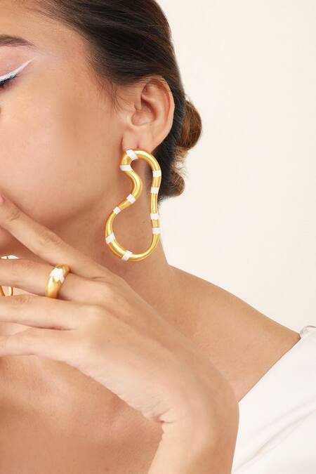 Shop_Zohra_White Leia Hoops _Online_at_Aza_Fashions
