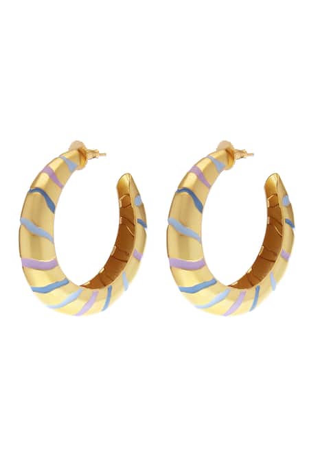 Zohra Lucia Enamelled Hoops 