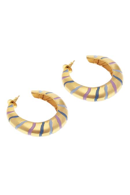 Buy_Zohra_Blue Lucia Enamelled Hoops 