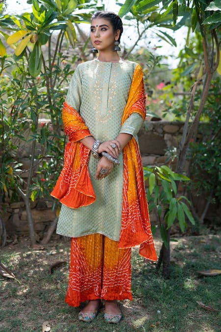 Elegant Red Bandhani Anarkali Palazzo Set | Style Triggers: Classic Ch –  www.styletriggers.com