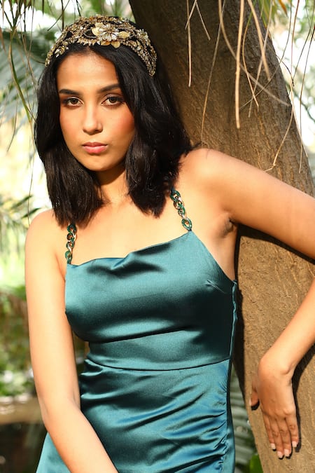 Born Flash Gold Beads, Sequins, Crystals Monarch Jewelled Floral Hairband at Aza Fashions Born Flash_Gold Beads, Sequins, Crystals Monarch Jewelled Floral Hairband _at_Aza_Fashions