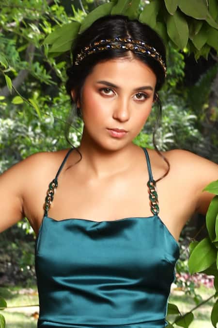 Shop Born Flash Blue Crystals Queen Sapphire Embellished Hairband Online at Aza Fashions Shop_Born Flash_Blue Crystals Queen Sapphire Embellished Hairband _Online_at_Aza_Fashions