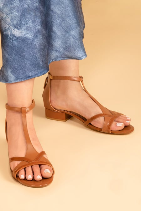 Buy Tan Brown Flat Sandals for Women by ELLE Online | Ajio.com