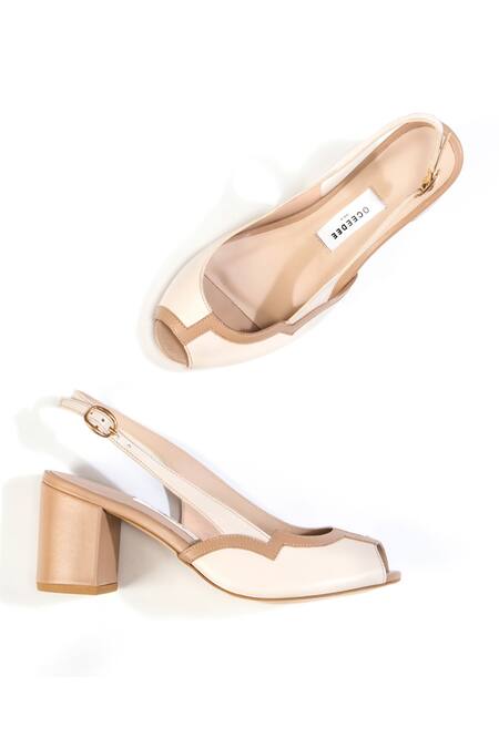 Buy Oceedee Ivory Matte Nousha Peep Toe Heels Online at Aza Fashions Buy_Oceedee_Ivory Matte Nousha Peep Toe Heels_Online_at_Aza_Fashions