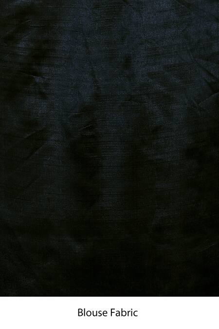 Samyukta Singhania_Black Faux Leather Sequins Embroidered Saree With Running Blouse_Online_at_Aza_Fashions