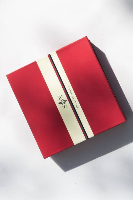 S&N By Shantnu Nikhil_Off White Beads, Chains Cut Work Embellished Crest Brooch_Online_at_Aza_Fashions