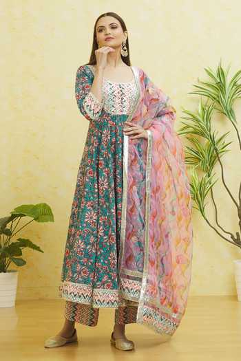 Khwaab By Sanjana Lakhani Gota Embroidered Anarkali Pant Set 