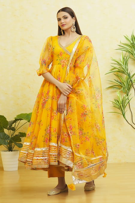 Samyukta Singhania Floral Print Anarkali Set 