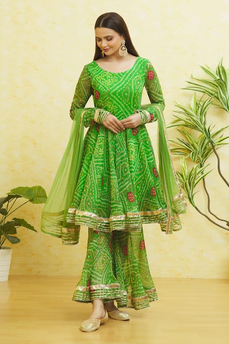 Samyukta Singhania Bandhani Print Anarkali Sharara Set 