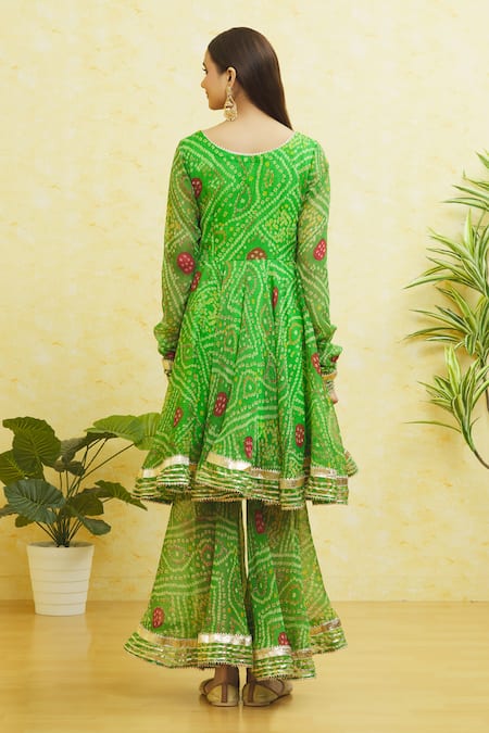 Naintara Bajaj Bandhani Print Anarkali Sharara Set