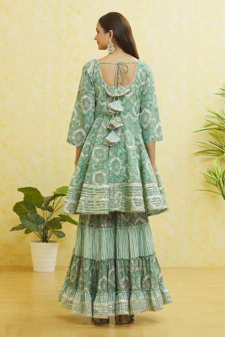 Samyukta Singhania Mughal Print Anarkali Sharara Set 