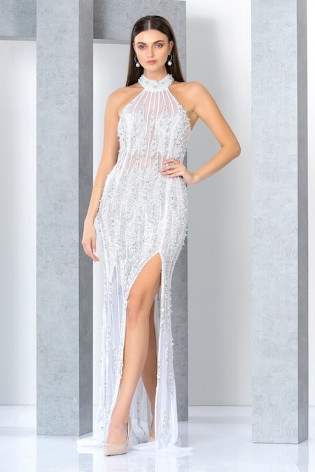 Eli Bitton Crystal Embroidered Gown 