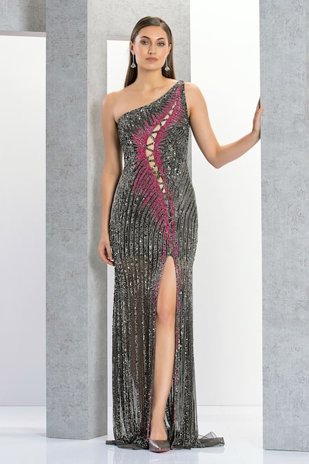 Eli Bitton Hellena Crystal Embroidered Gown 