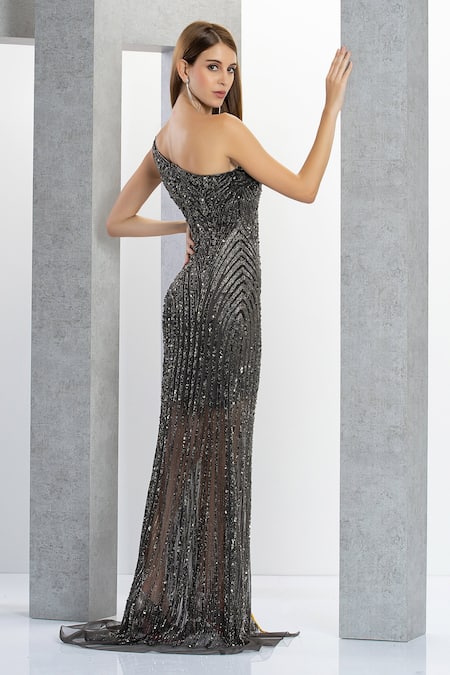 Eli Bitton Hellena Bead Embroidered Gown 