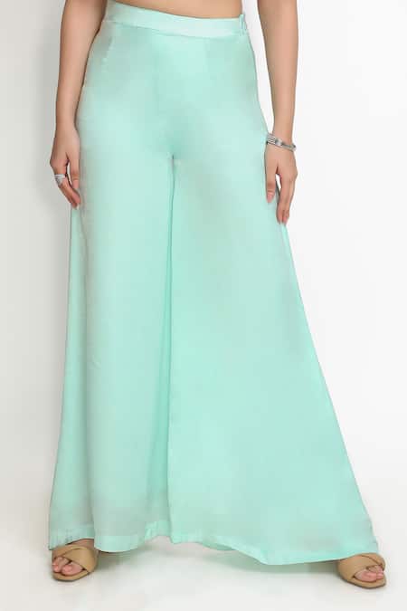 Shop_Sanjana Thakur_Green Nylon, Silk Beads, Embroidery, Cut Work, Zari, Sequins Jacket Sharara Set 