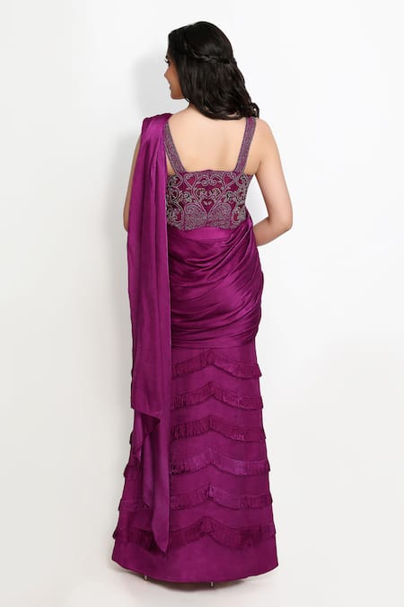 Sanjana Thakur Pre-Draped Saree With Embroidered Corset Blouse 