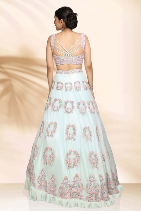 Sanjana Thakur Floral Bloom Embroidered Lehenga Set 