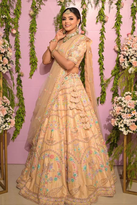 Sanjana Thakur Resham Hand Embroidered Bridal Lehenga Set 