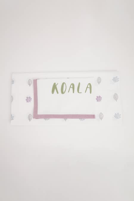 Masaya Purple Hypoallergenic Cotton Hand Block Printed K For Koala Bedsheet Set Online at Aza Fashions Masaya_Purple Hypoallergenic Cotton Hand Block Printed K For Koala Bedsheet Set_Online_at_Aza_Fashions