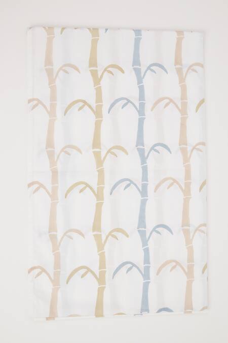 Masaya_Beige Hypoallergenic Cotton Hand Block Printed K For Koala Bed Set_at_Aza_Fashions