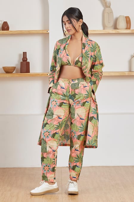 Label Kheerganga Mughal Garden & Bird Print Woven Co-ord Set 