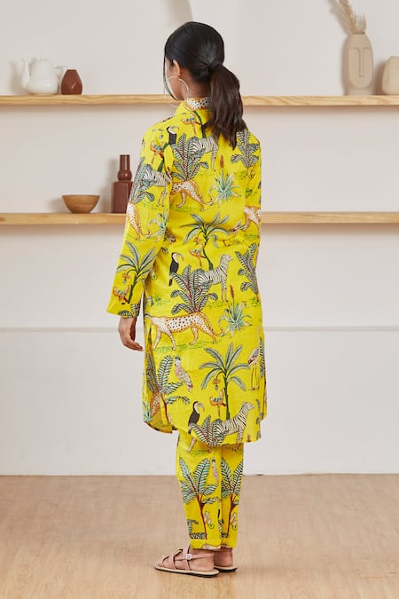 Label Kheerganga Vanaspati Printed Woven Shirt Kurta & Pant Set 